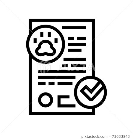 document or certificate for free animal line icon vector illustration document or certificate for free animal line icon vector illustration 73633843