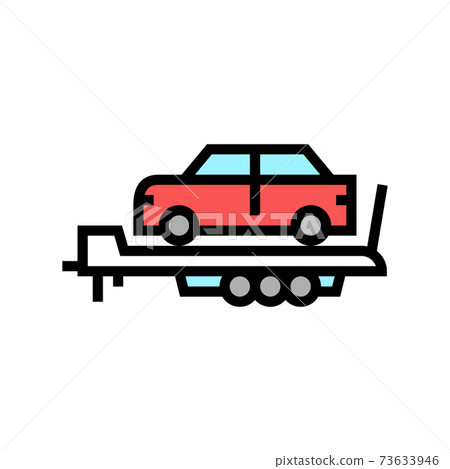 car transportation trailer color icon vector illustration car transportation trailer color icon vector illustration 73633946