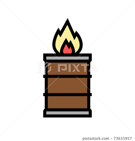 burning fire in barrel color icon vector illustration burning fire in barrel color icon vector illustration 73633957