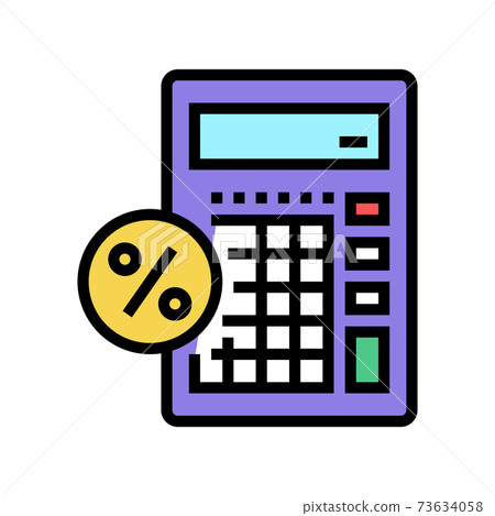 calculating loan percent color icon vector illustration 73634058