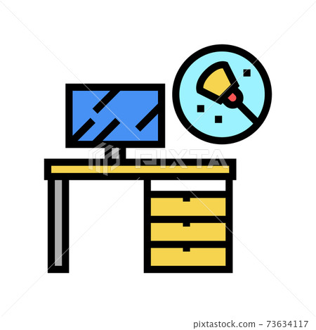 working place table cleaning color icon vector illustration working place table cleaning color icon vector illustration 73634117