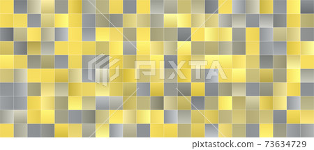 Yellow and grey square pattern with gradient, abstract illustration 73634729