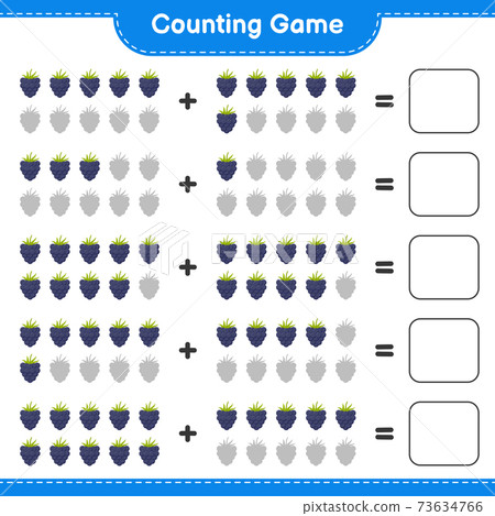 Counting game, count the number of Blackberries and write the result. Educational children game, printable worksheet, vector illustration Counting game, count the number of Blackberries and write the result. Educational children game, printable worksheet, vector illustration 73634766