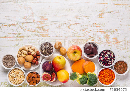 Products rich in fiber. Healthy diet food. 73634973