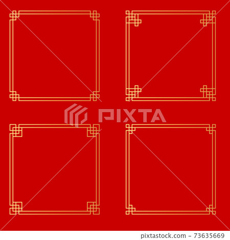 Abstract Chinese style golden frame collection set. Vector Illustration EPS10 Abstract Chinese style golden frame collection set. Vector Illustration EPS10 73635669