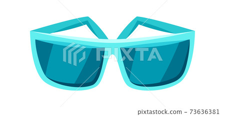 Illustration of female blue sunglasses. Illustration of female blue sunglasses. 73636381