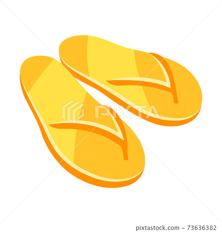 Illustration of yellow flip flops. Illustration of yellow flip flops. 73636382
