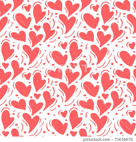 Vector seamless pattern with hearts. Romantic... - Stock Illustration ...