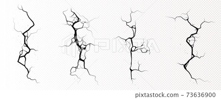Ground cracks, breaks on land surface top view Ground cracks, breaks on land surface top view 73636900