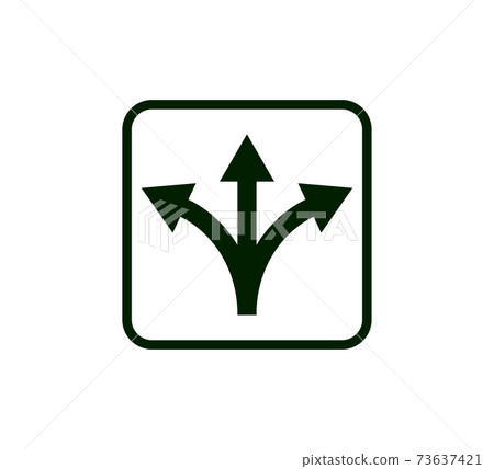 Arrow, three way, direction icon. Vector illustration, flat design Arrow, three way, direction icon. Vector illustration, flat design 73637421