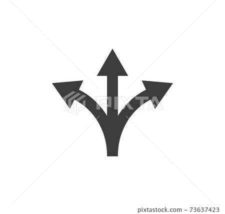 Arrow, three way, direction icon. Vector illustration, flat design 73637423