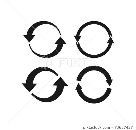 Arrows refresh, recycling icon. Vector illustration, flat design 73637437