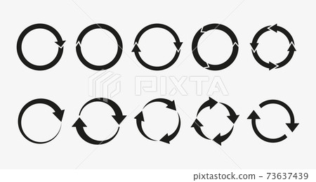 Arrows refresh, recycling icon. Vector illustration, flat design 73637439