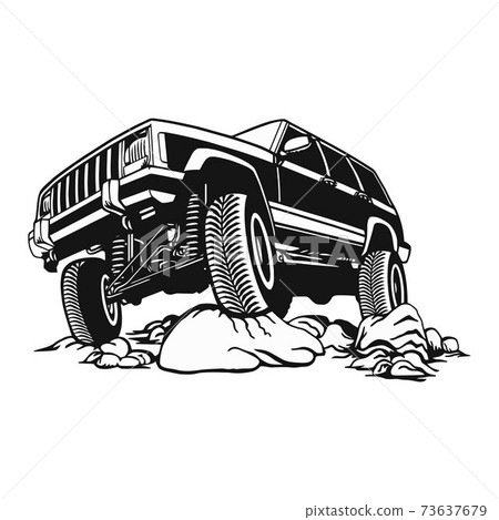SUV CAR - Truck 4x4 Off Road - Off-road car for tshirt and emblem 73637679