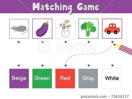 Match elements by color. Educational game for school and preschool. Sorting activity puzzle 73638157