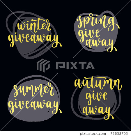 Seasonal Giveaway. Hand drawn lettering for promotion. Seasonal Giveaway. Hand drawn lettering for promotion. 73638703