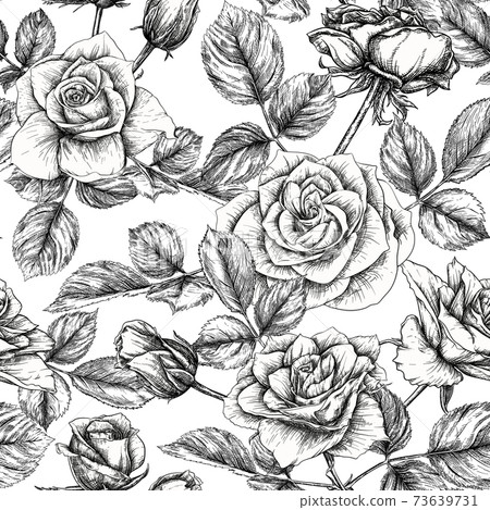 Seamless pattern with roses flowers. Seamless pattern with roses flowers. 73639731