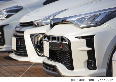 Car image Toyota cars lined up at dealers 73639946