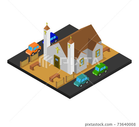 isometric church - Stock Illustration [73640008] - PIXTA
