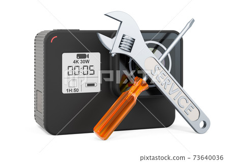 Service and repair of dashcam DVR, 3D rendering 73640036