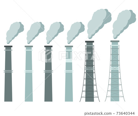Factory chimney white smoke Factory chimney white smoke 73640344