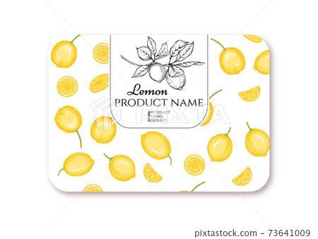 Lemon Ripe citrus. Template for product label 73641009