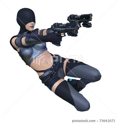一個女人拿著槍 73641071