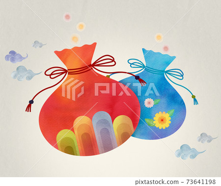 韓國節日插畫幸運袋 73641198