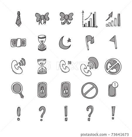 Business vector doodle icons set. Drawing sketch illustration hand drawn line eps10 Business vector doodle icons set. Drawing sketch illustration hand drawn line eps10 73641673