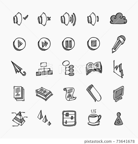 Business vector doodle icons set. Drawing sketch illustration hand drawn line eps10 Business vector doodle icons set. Drawing sketch illustration hand drawn line eps10 73641678