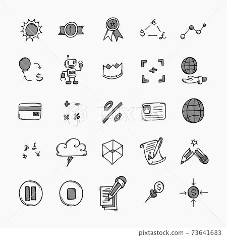 Business vector doodle icons set. Drawing... - Stock Illustration ...
