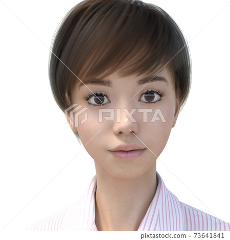 Shortcut female up perming3DCG illustration material 73641841