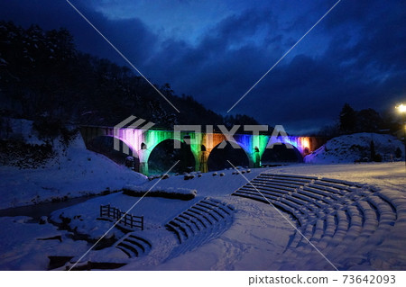 Illumination of Tono Heritage Glasses Bridge (Miyamorigawa Bridge) 73642093