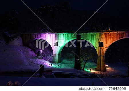 Illumination of Tono Heritage Glasses Bridge (Miyamorigawa Bridge) 73642096