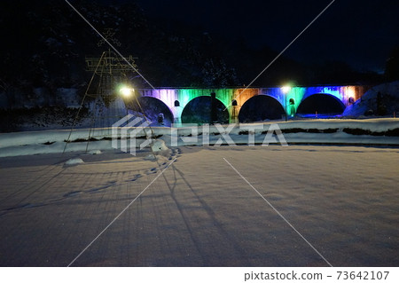 Illumination of Tono Heritage Glasses Bridge (Miyamorigawa Bridge) 73642107
