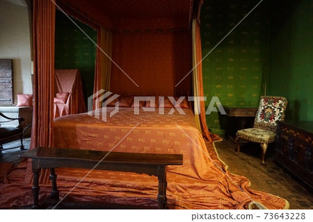 Luxury orange bed in the Queen's Room at Leeds Castle Luxury orange bed in the Queen's Room at Leeds Castle 73643228