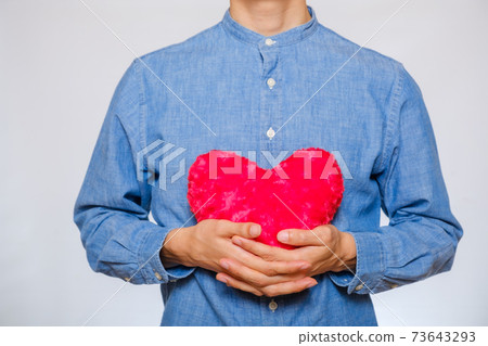 Men with hearts help each other love image 73643293