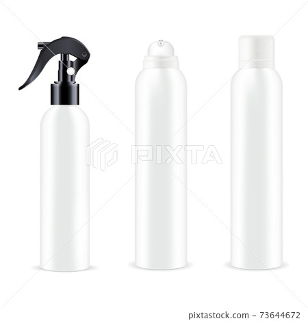 White spray bottle. Aerosol deodorant cosmetic mockup White spray bottle. Aerosol deodorant cosmetic mockup 73644672