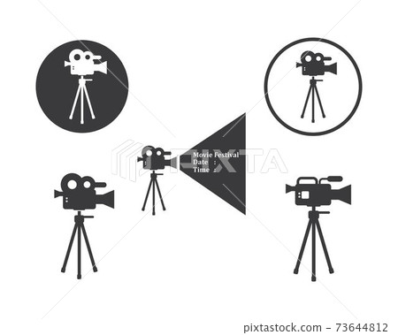 movie,film recorder logo icon of industry film vector illustration 73644812