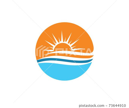 wave sun logo icon vector illustration design wave sun logo icon vector illustration design 73644910