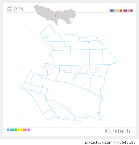 Kunitachi city, blank map (Tokyo) 73645185