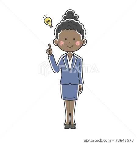 提出一個黑人商業女人的插圖 提出一個黑人商業女人的插圖 73645573