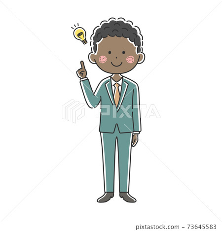 Illustration of a black businessman to propose Illustration of a black businessman to propose 73645583