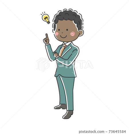 Illustration of a black businessman to propose Illustration of a black businessman to propose 73645584