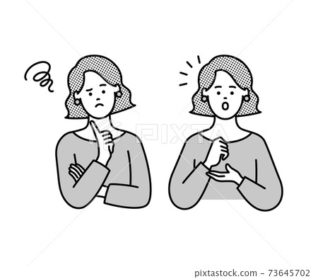 Multiple thinking women vector illustration sets - Stock Illustration ...