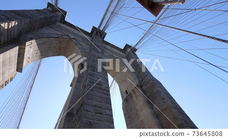 Brooklyn bridge ,wide range low angle with good weather 73645808