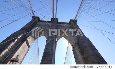 Brooklyn bridge ,wide range low angle with good weather Brooklyn bridge ,wide range low angle with good weather 73645813