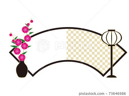 扇形日式框架Hina Matsuri模板 扇形日式框架Hina Matsuri模板 73646986