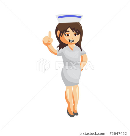 Nurse Woman hospital character clothes healthcare mascot thumb up 73647432