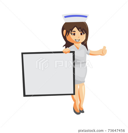 Nurse Woman hospital character clothes healthcare mascot With Blank Board 73647456